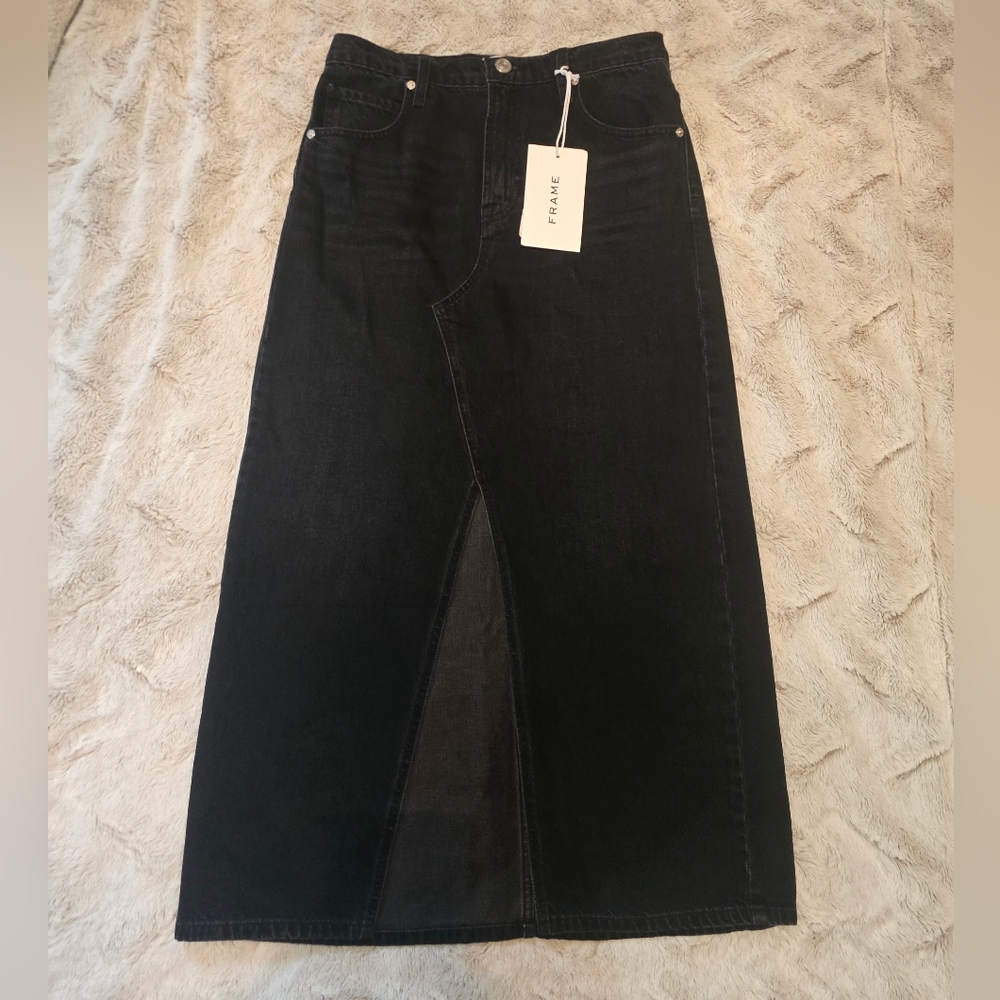 Frame Denim Black Midaxi Skirt